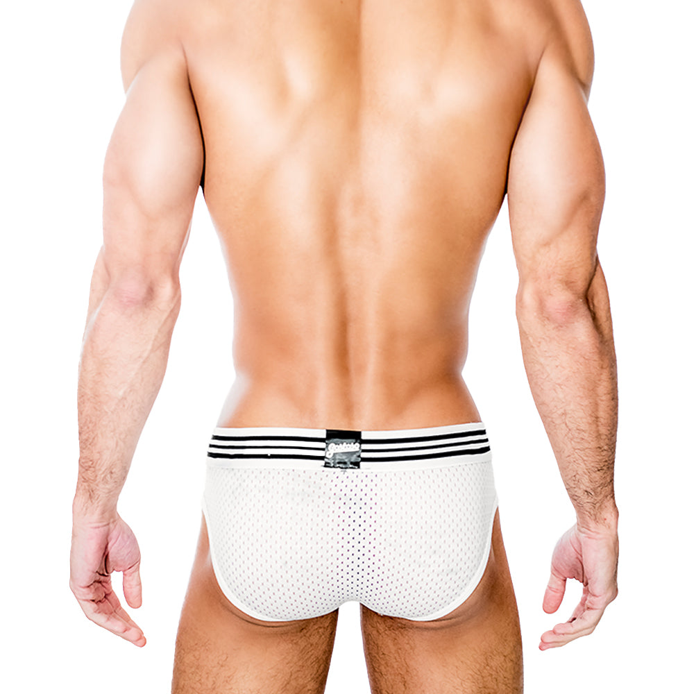 White Mesh/Cotton Brief Underwear